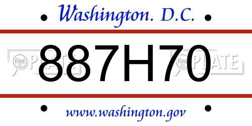 887H70 District Of Columbia License Plate