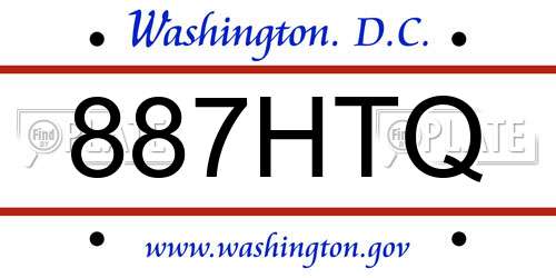 887HTQ District Of Columbia License Plate