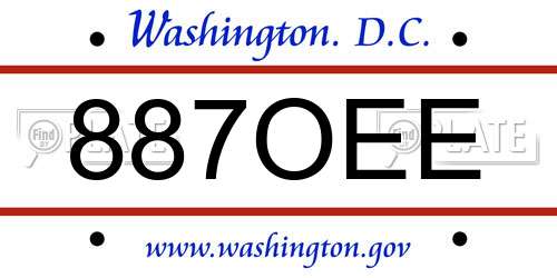 887OEE District Of Columbia License Plate