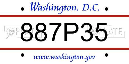 887P35 District Of Columbia License Plate