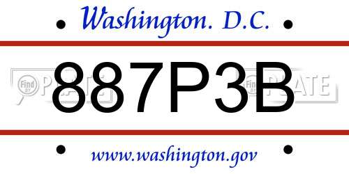 887P3B District Of Columbia License Plate