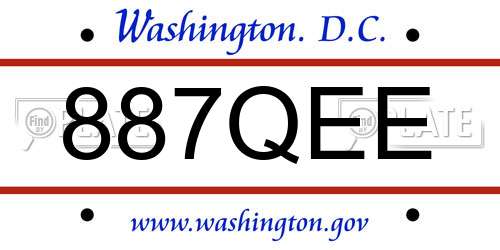 887QEE District Of Columbia License Plate