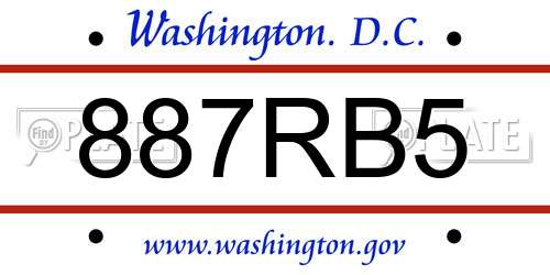 887RB5 District Of Columbia License Plate