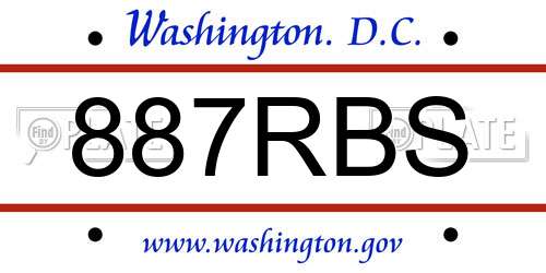 887RBS District Of Columbia License Plate