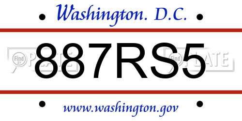 887RS5 District Of Columbia License Plate