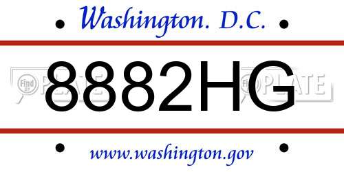 8882HG District Of Columbia License Plate