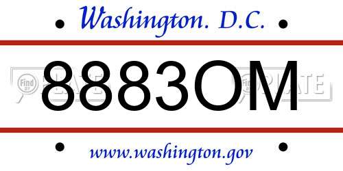 8883OM District Of Columbia License Plate