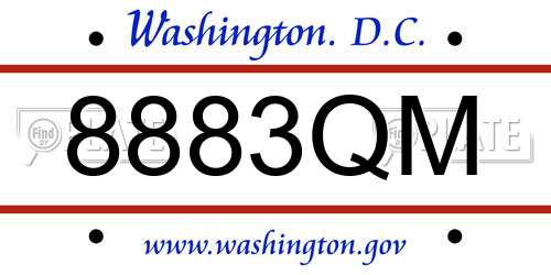 8883QM District Of Columbia License Plate