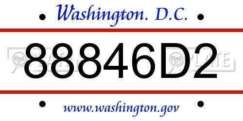 88846D2 District Of Columbia License Plate