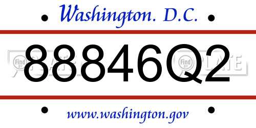 88846Q2 District Of Columbia License Plate