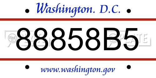 88858B5 District Of Columbia License Plate
