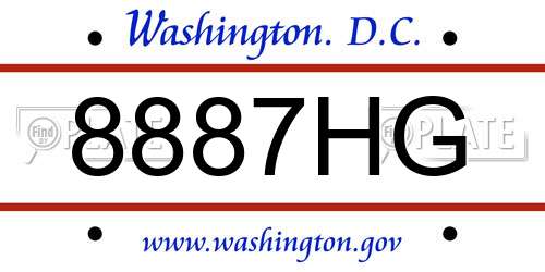 8887HG District Of Columbia License Plate