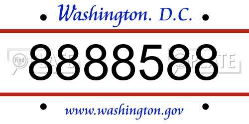8888588 District Of Columbia License Plate