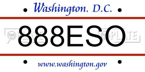 888ESO District Of Columbia License Plate