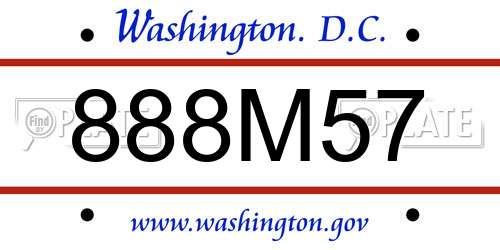 888M57 District Of Columbia License Plate