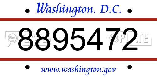 8895472 District Of Columbia License Plate