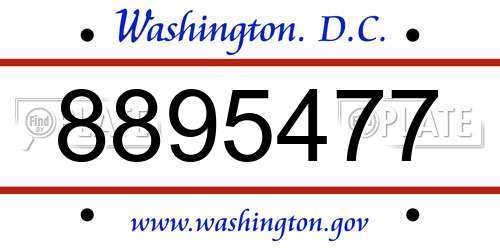 8895477 District Of Columbia License Plate
