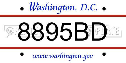 8895BD District Of Columbia License Plate