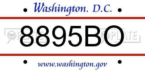 8895BO District Of Columbia License Plate