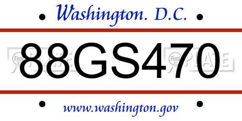 88GS470 District Of Columbia License Plate