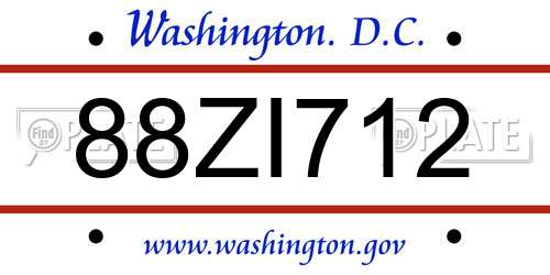 88ZI712 District Of Columbia License Plate