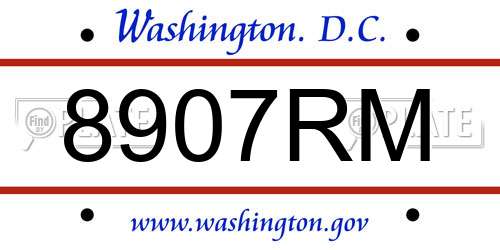 8907RM District Of Columbia License Plate