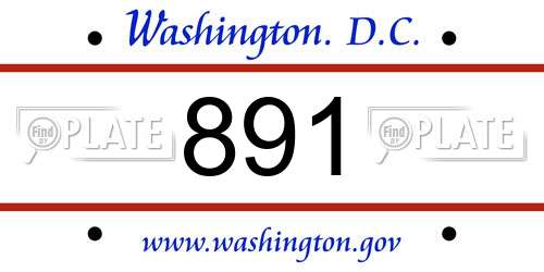 891 District Of Columbia License Plate