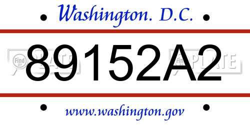 89152A2 District Of Columbia License Plate