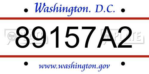89157A2 District Of Columbia License Plate
