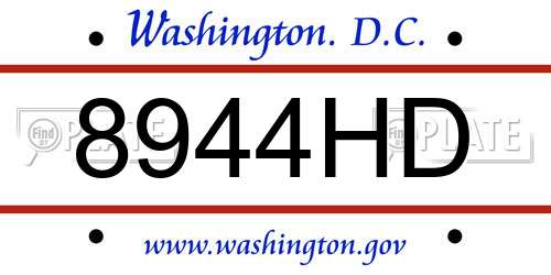 8944HD District Of Columbia License Plate