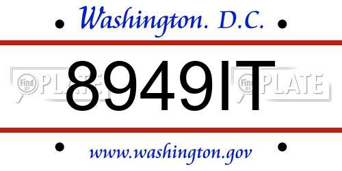 8949IT District Of Columbia License Plate