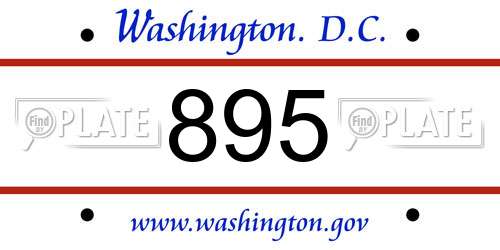 895 District Of Columbia License Plate
