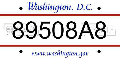 89508A8 District Of Columbia License Plate