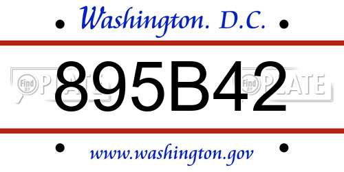 895B42 District Of Columbia License Plate