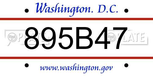 895B47 District Of Columbia License Plate