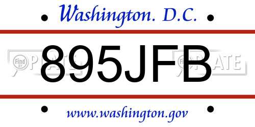 895JFB District Of Columbia License Plate