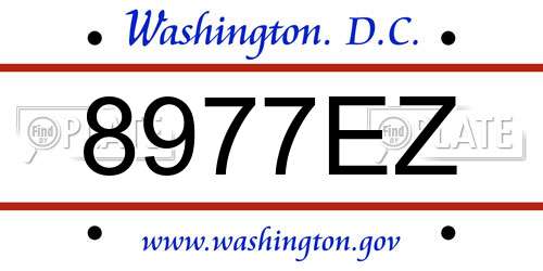 8977EZ District Of Columbia License Plate