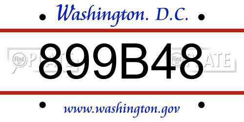899B48 District Of Columbia License Plate