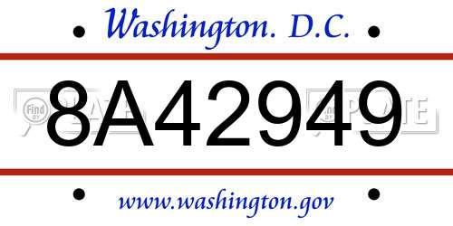 8A42949 District Of Columbia License Plate