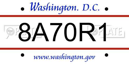 8A70R1 District Of Columbia License Plate
