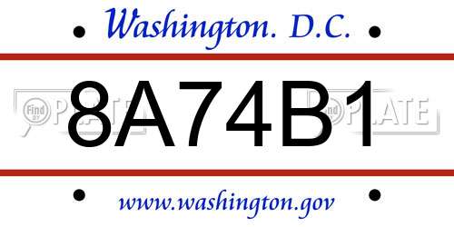 8A74B1 District Of Columbia License Plate