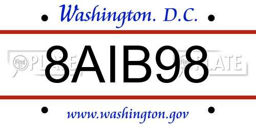 8AIB98 District Of Columbia License Plate