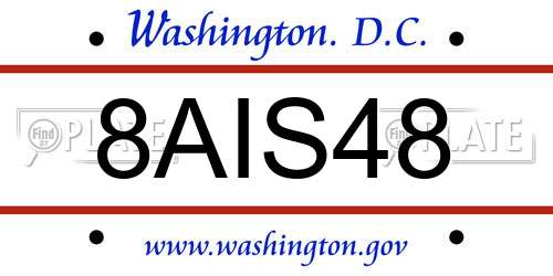 8AIS48 District Of Columbia License Plate