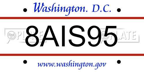 8AIS95 District Of Columbia License Plate