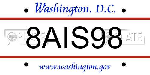 8AIS98 District Of Columbia License Plate