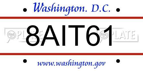 8AIT61 District Of Columbia License Plate