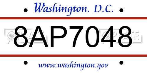 8AP7048 District Of Columbia License Plate