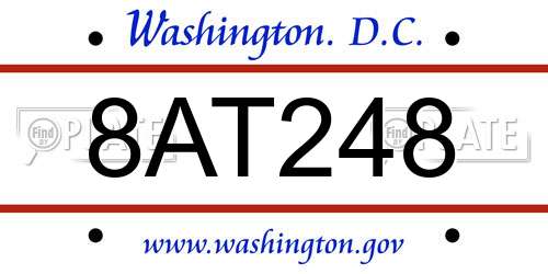 8AT248 District Of Columbia License Plate