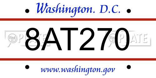 8AT270 District Of Columbia License Plate