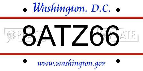 8ATZ66 District Of Columbia License Plate